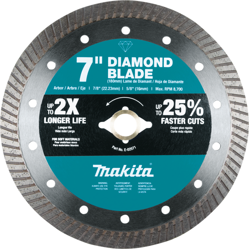 7" Diamond Blade, Turbo, Soft Material