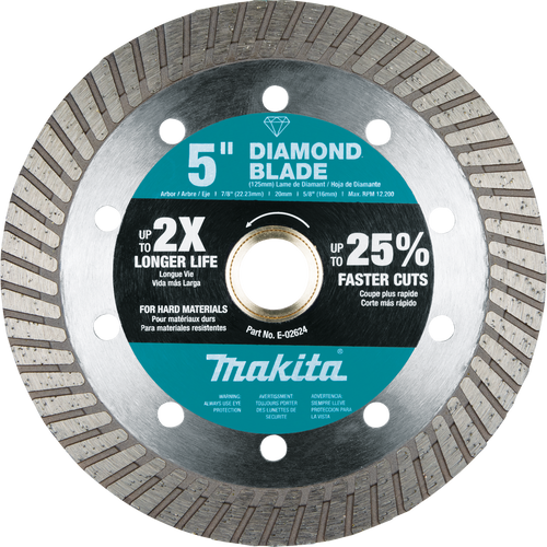 5" Diamond Blade, Turbo, Hard Material