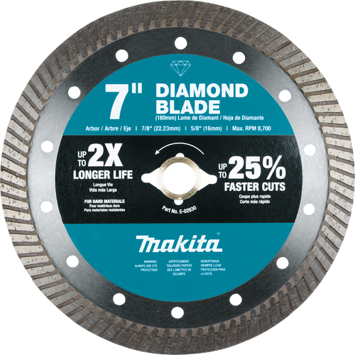 7" Diamond Blade, Turbo, Hard Material