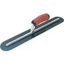 20 x 4" Blue Steel Finishing Trowel - Fully Rounded - Curved Durasoft Handle