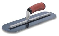 16" X 4" Blue Steel Finishing Trowel Fully Rounded w/ Curved DuraSoft Handle