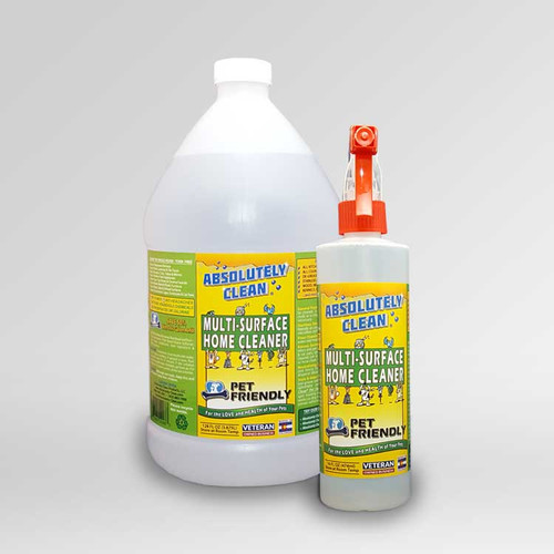 Absolutely Clean Pet Multi-Surface Home Cleaner bottles.