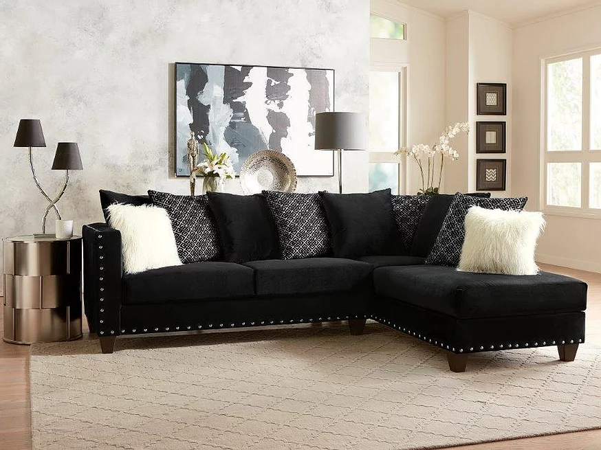 Tuxedo Black Sectional - mattresses and more