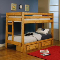 Twin over Twin Bunk Bed with Staircase and Drawers