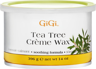 Gigi Creme Wax 14 oz.  Tea Tree Oil provides soothing and calming properties.  Ideal for sensitive skin.  Great for body and face.