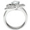 Womens Engagement Ring Commitment Anniversary Ring (Silver Color). Classy Carmen CZ Hearts - 2pc 