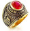 United States Marines Corps Rings. Soldiers Veterans, etc. Marines - USMC Military Ring (Gold with Red Stone). 