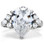 Womens prmise rings Big Rock (7 Stones) CZ Ring - Steel Engagement Ring / Promise / Wedding Ring for Women
