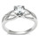 Womens Elite Intertwined - Rhodium Solitaire Stone Commitment ring - Marriage / Engagement Band (Silver Color)