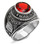 Marines Ring - USMC Military Rings (Stainless Steel with Red Stone). United States Marine Corps. Soldiers, Veterans, etc.