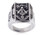 discount Freemason Ring / Masonic Rings for sale Bent Rectangle Mason Design - Enamel & Steel Band. Masonic rings cheap