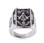 Freemason Ring / Masonic Ring Bent Rectangle Mason Design - Enamel & Steel Band. Masonic rings cheap