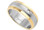 Mens Wedding Ring - Stainless Steel Center w/ Gold Rims and CZ Stone - 316L Stainless Steel Wedding Band