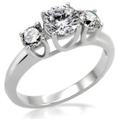 Womens Past Present & Future CZ Ring - Steel Love & Commitment ring - Marriage Wedding Engagements
