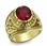united states army ring gold with red stone.
NOTE: Depending upon ring size, stone may be secured slightly differently.