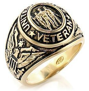 Veteran Rings  - United States Military Ring (Gold Color) USA War Vet.
