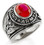 Army Ring - U.S. Armed Forces Military Ring (Silver Color with Red Stone) United States Soldiers and Veterans