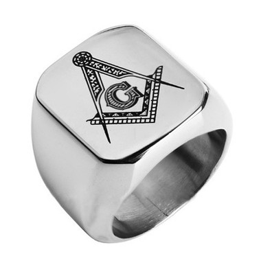 Freemason Ring / Masonic Ring - 316L Stainless Steel Band Masonic Jewelry for Masons. Masonic Rings for Sale.
