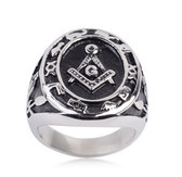 Masonic rings cheap - Freemason Ring / Masonic Ring Multi Symbol Design - Enamel & Steel Band Mason Ring