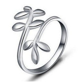 Vine Ring - Adjustable - One Size Fits All (.925 Sterling Silver Electroplated Ring)