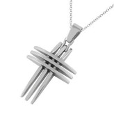 Triple Point Crucifix Pendant - Christian Stainless Cross Pendant w/ chain necklace included!