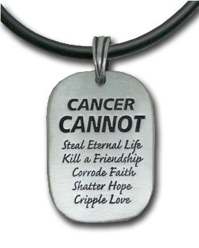Unisex Pendant - Cancer Cannot Do Necklace - Pewter Pendant with black PVC rope/chain included!
