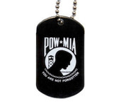 POW - Prisoner of War - Black and White Military Dog Tag Necklace