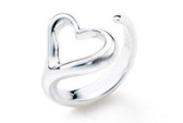 Womens Heart Ring - Adjustable - One Size Fits All (.925 Sterling Silver Electroplated Ring)
