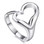 Womens Heart Ring - Adjustable - One Size Fits All (.925 Sterling Silver Electroplated Ring)