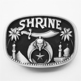 Masonic Shriners Belt Buckle / Freemasons Buckle - Stainless Steel Black Shrine Design