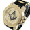 Masonic Watch - Black Silicone Band - Freemason Symbol - Black and Gold Face Dial Watch