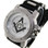 Masonic Watch - Black Silicone Band - Freemason Symbol - Black and Silver Face Dial Watch