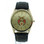 Masonic Shriner Watches on sale - Gold Face Black Leather Band - Colorful Masonic Symbol Dial Watch