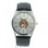 Masonic Shriners Watch - Silver Face Black Leather Band - Colorful Masonic Symbol Dial Watch