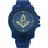 Masonic Watch for sale - Blue Metal Band - Free Masons Numerical Blue Face Gold Tone Dial Watch..