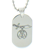 Shriner Pendant - Silver Color Steel with Masonic Order Symbol Necklace with chain