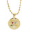 Order of the Eastern Star Round Pendant - Gold Color Steel with OES Symbol Necklace