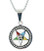 Order of the Eastern Star Necklace Pendant - Silver Color Steel with OES Symbol