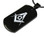 Shiny Black Masonic Dog Tag Smooth Square & Compass Steel Dog Tag Pendant & PVC Chain Necklace