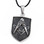 Masonic Pendant - Silver Tone Stainless Steel Mason Shield on Steel Dimpled Background - For Freemasons