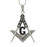  Freemason Pendant - Stainless Steel with BLACK Colored Center Masonic Symbol. Masonic compass and square pendant with chain necklace