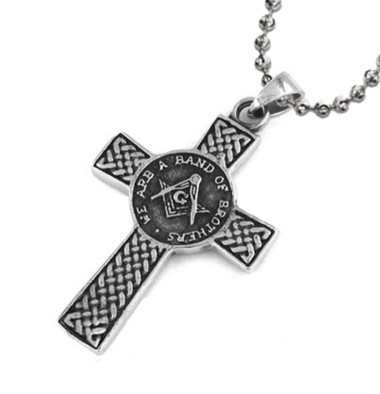 Celtic Cross Style Freemason Pendant / Masonic Necklace - Stainless ...
