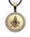  White 14K White Gold Finish Plated Stainless Steel Masonic Freemason Pendant Medal Charm with CZ Rim and Square and Compass includes PVC Chain Necklace 
