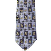 Navy Blue Polyester long tie slanted lines Masonic pattern Masonic Neck Tie