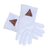 Cryptic Mason Royal Select - York Rite Trowel symbolism - Masonic Cotton Gloves - White (One Size Fits Most) For Freemasons Formal Wear Regalia Accessories.