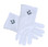 Masonic Standard Elegant Plain Blue Style Square and Compass Face Cotton Gloves - White (One Size Fits Most). Freemason Regalia Formal Wear Clothing. Masonic Gloves for Freemasons.