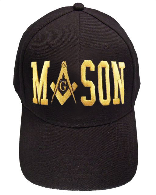 Black Hat with Gold and Blue Masonic Symbol Freemason/'s Baseball Cap