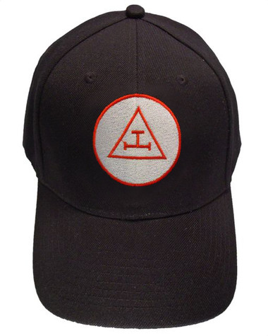 Royal Arch Masonic Baseball Cap - Black Hat with Royal Arch Triple Tau Freemasons Symbol - One Size Fits Most Adults