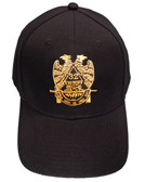Masons Baseball Cap - Standard Scottish Rite Wings DOWN - Masonic Black Hat with 32nd degree Symbol - One Size Fits Most Cap for Freemasons 