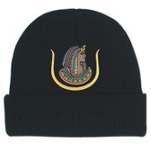 Daughters of Isis Ancient Egyptian Mythology hat - Ancient Egyptian D.O.I. Masonic Winter Cap - Black Beanie Hat with Standard D.O.I Freemason Symbol - One Size Fits Most Adults 